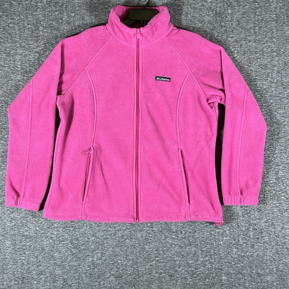 Columbia Benton Springs Fleece Jacket Pink Full Zip Womens 1X - Picture 1 of 9